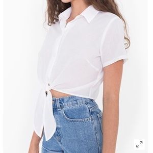American Apparel Tie Up Blouse